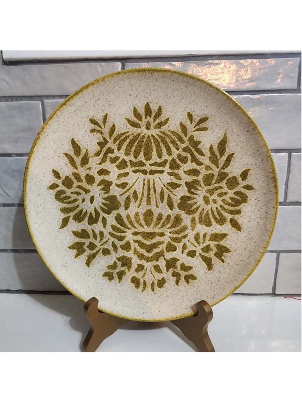 Red Wing Damask Dinnerware Plate One Size Beige Brown